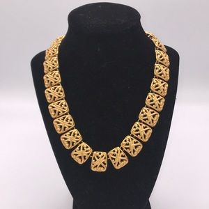 Anne Klein gold large heat chain statement piece necklace